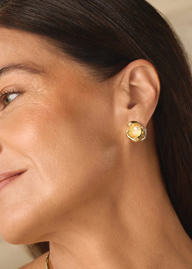 gold and silver plated earring