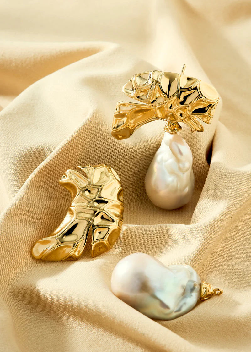 Gold Plated Earring with Pearl