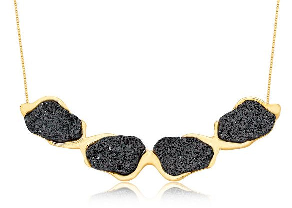 black druzy necklace