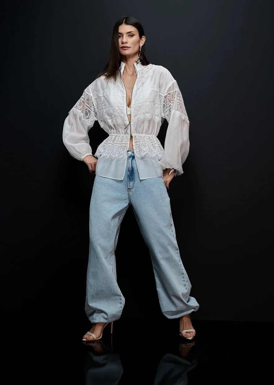 Sheer lace jacket
