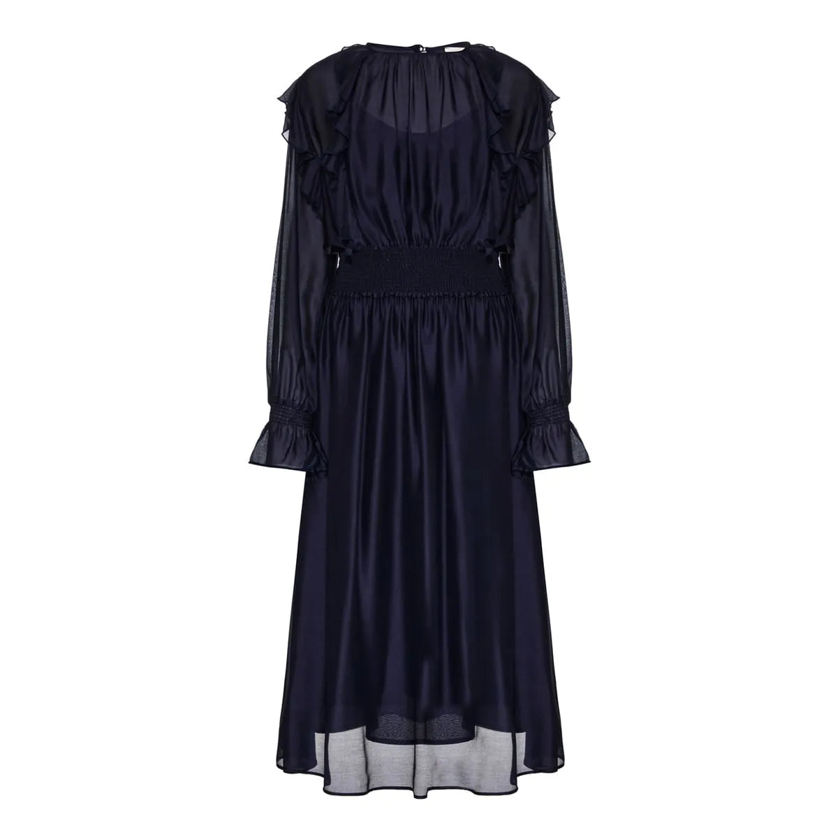 Black dress with ruffled sleeves