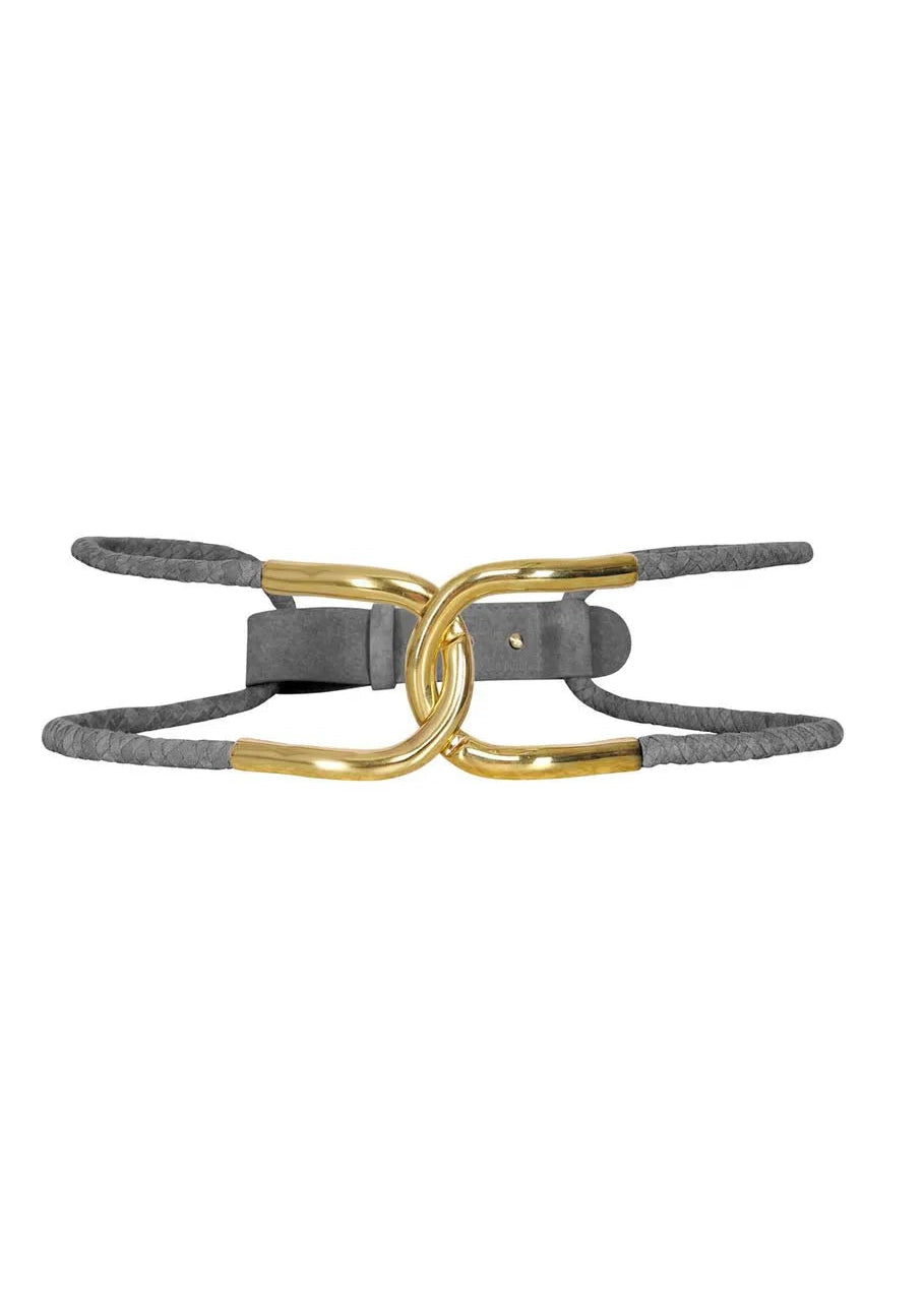 Leather Gold Buckle Belt