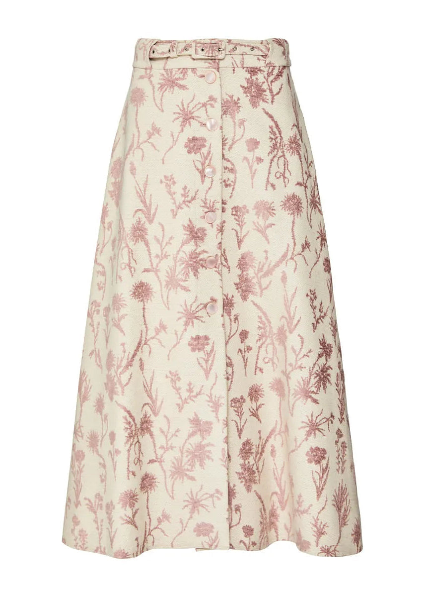 Floral patterned skirt on a white background