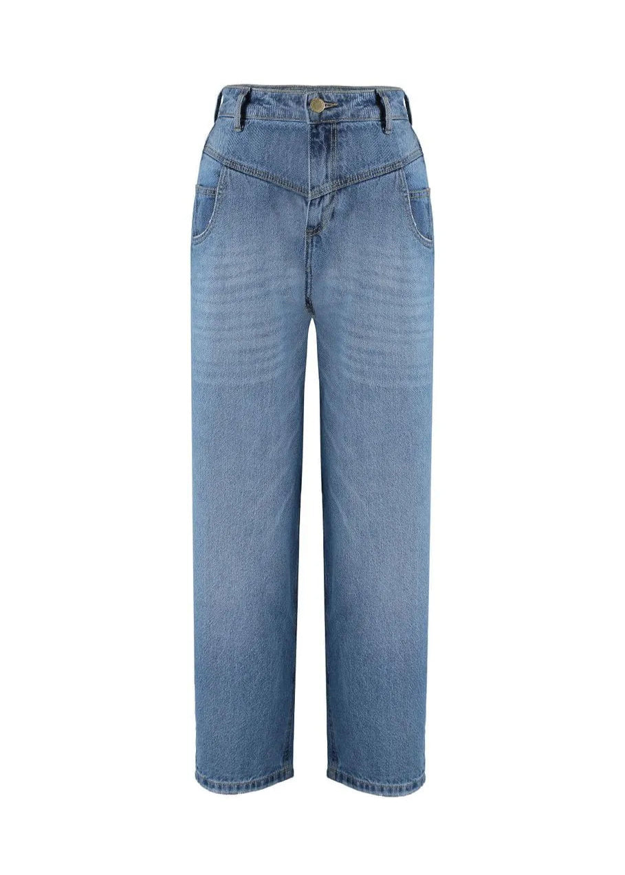 Light blue jeans on a white background