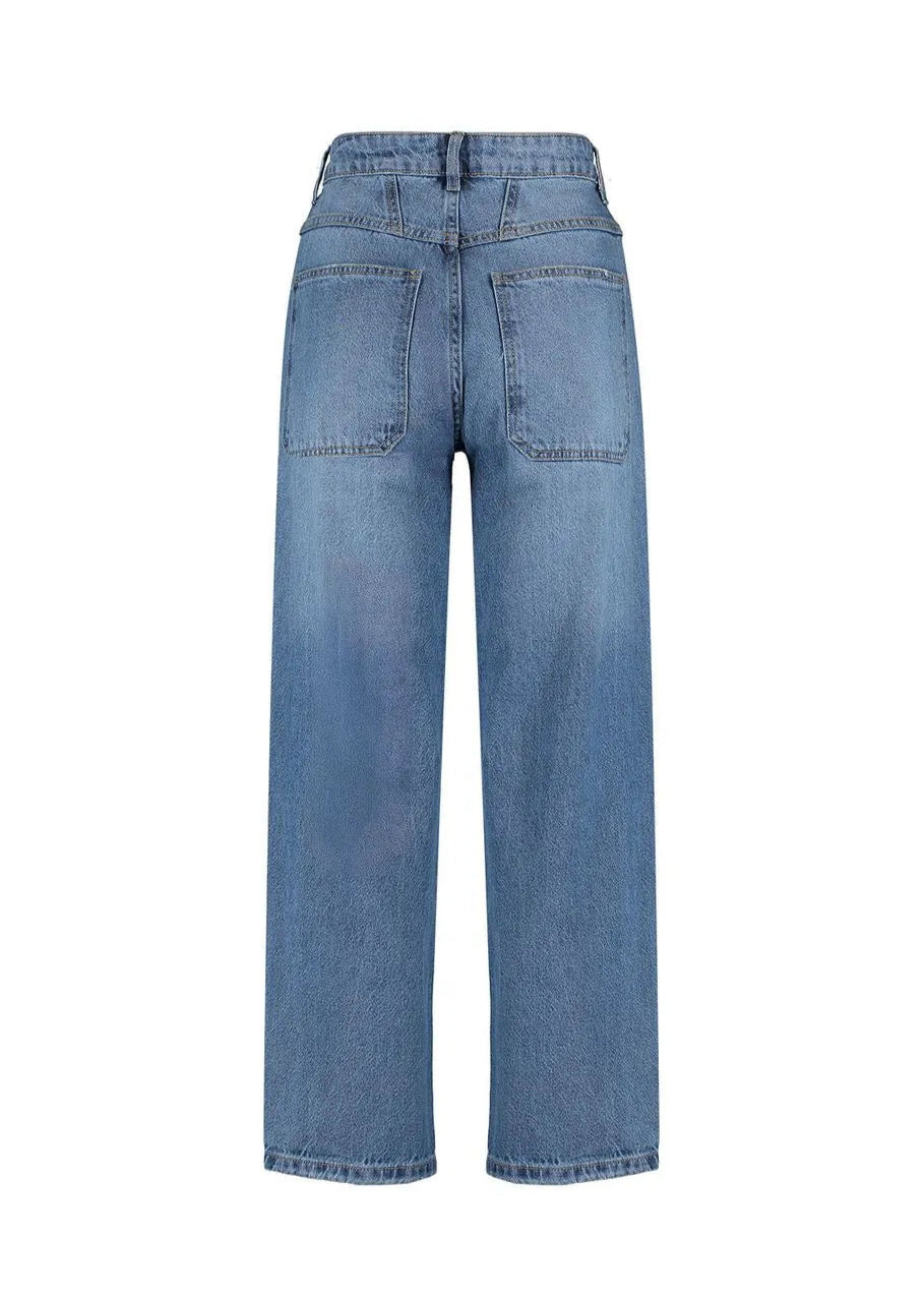 Blue jeans on a white background