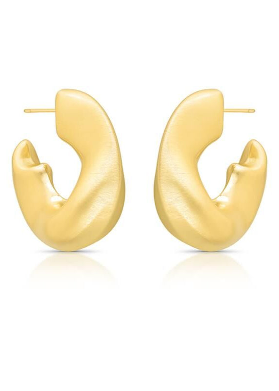Curved Hoop Gold Pleated