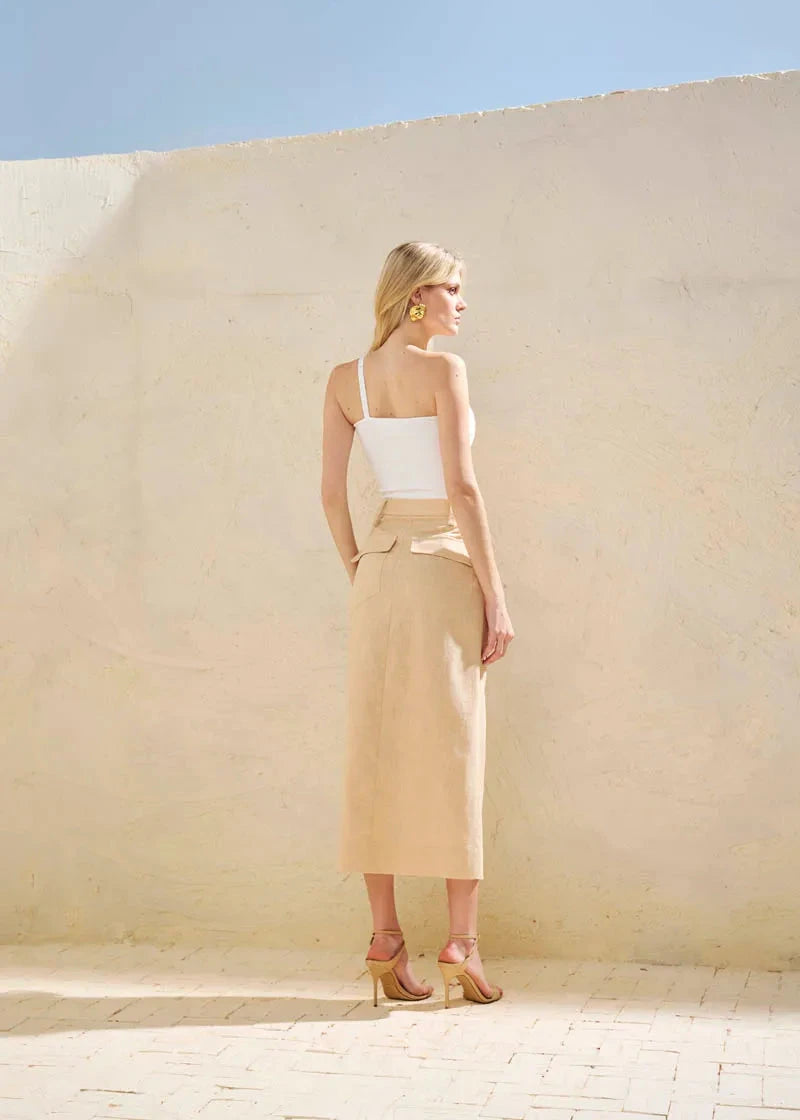 Linen Midi Skirt
