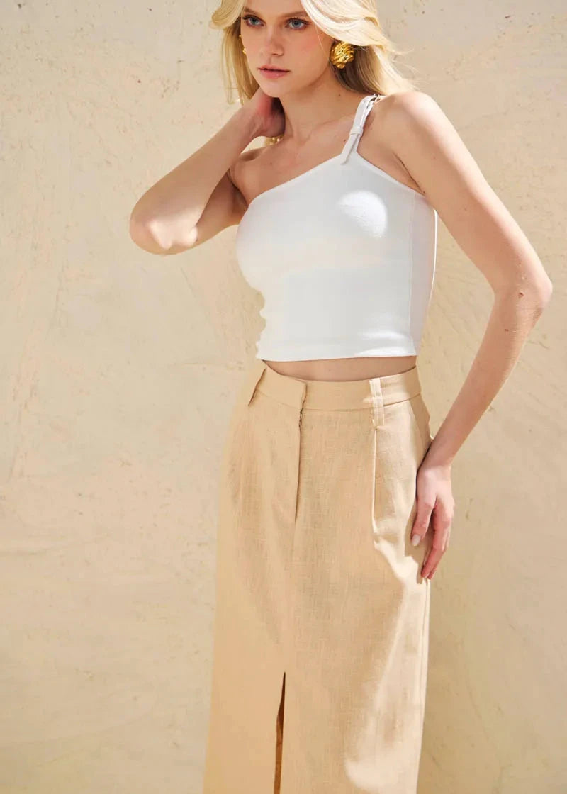 Linen Midi Skirt