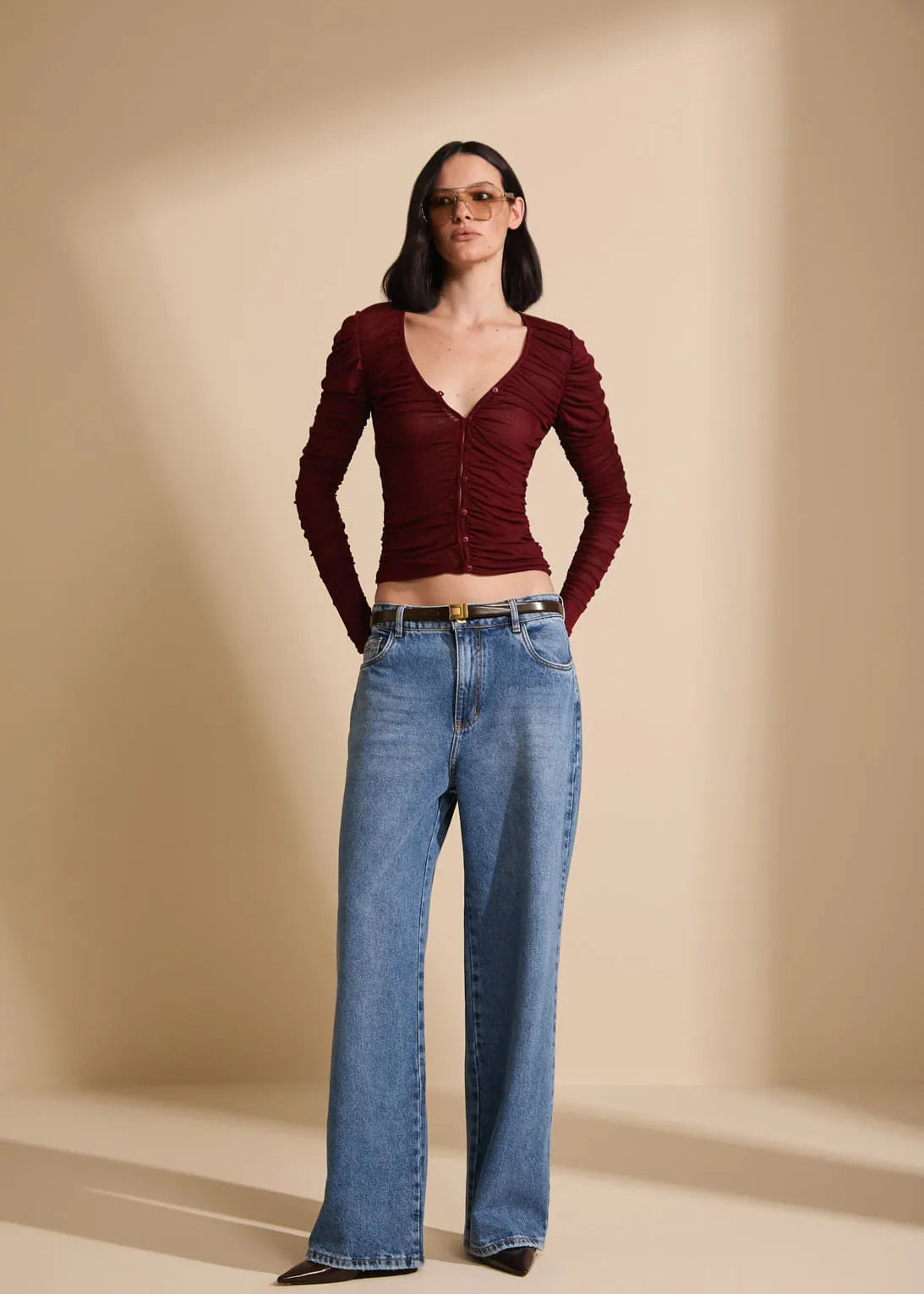 Midi Rise Waist Jeans