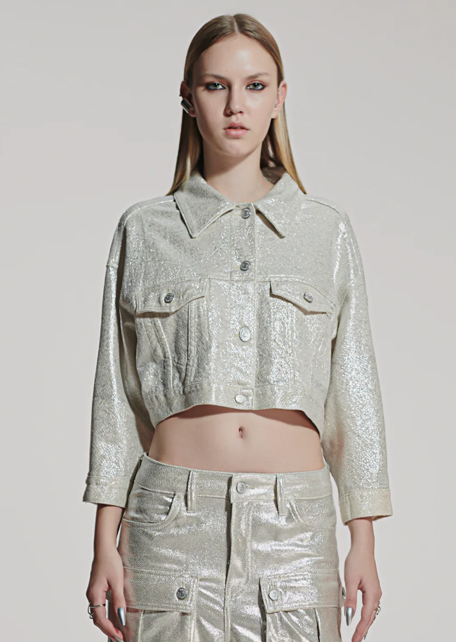 Denim Metallic Jacket