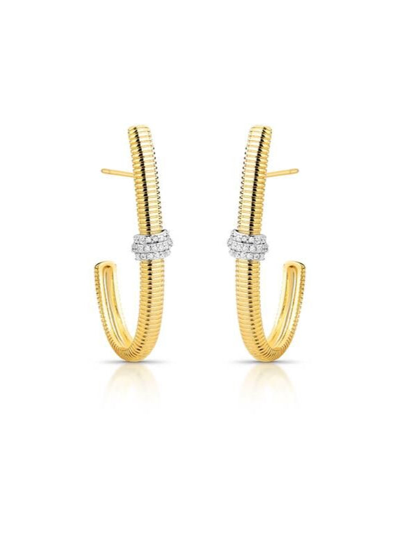 Two Tone Zirconia Hoop