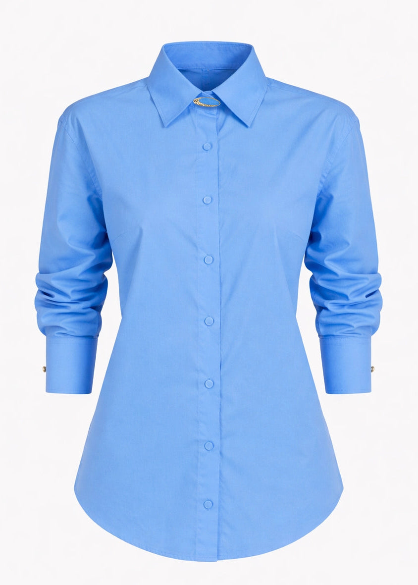 Gold Button Poplin Shirt