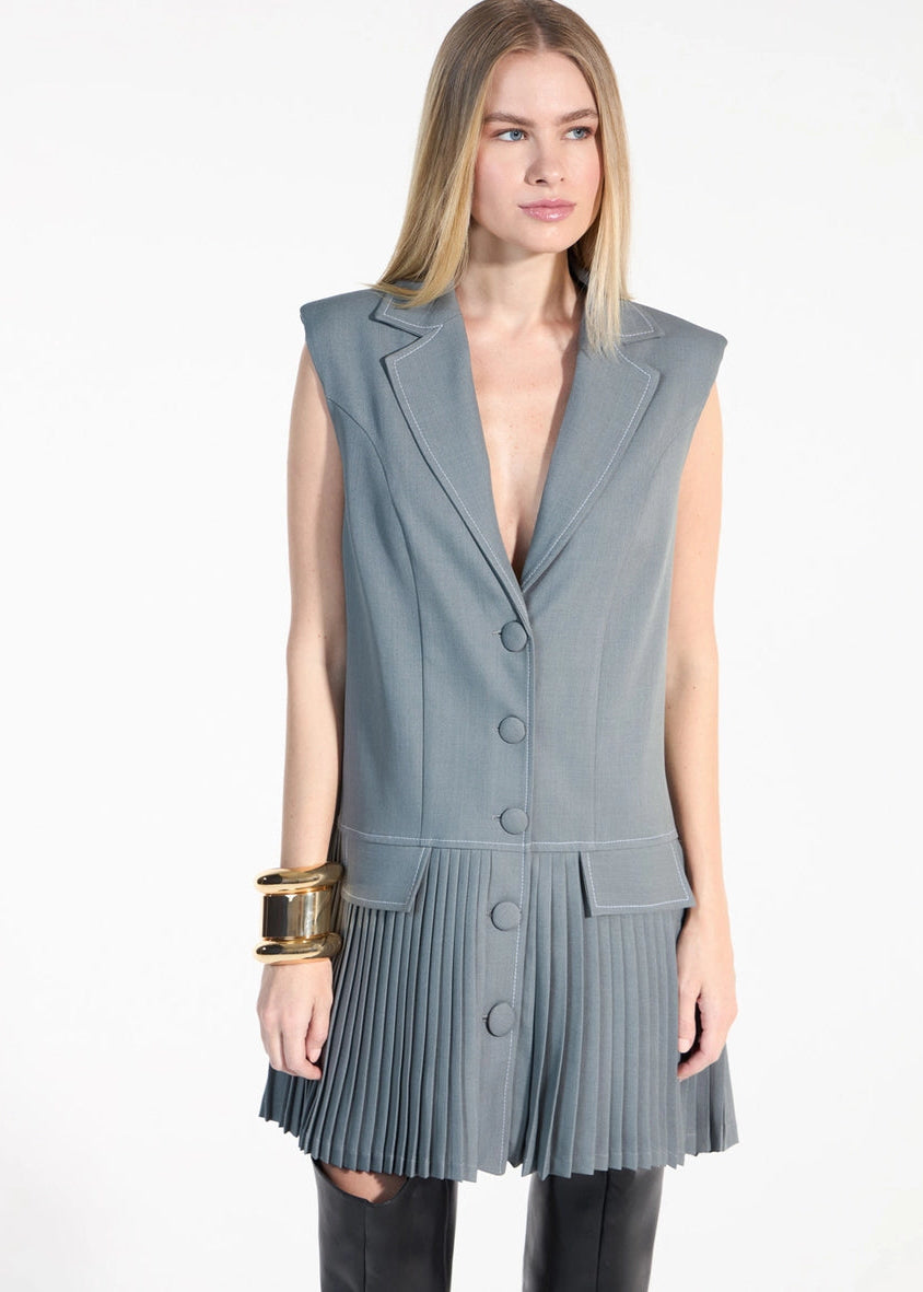 Pleated Vest Dress