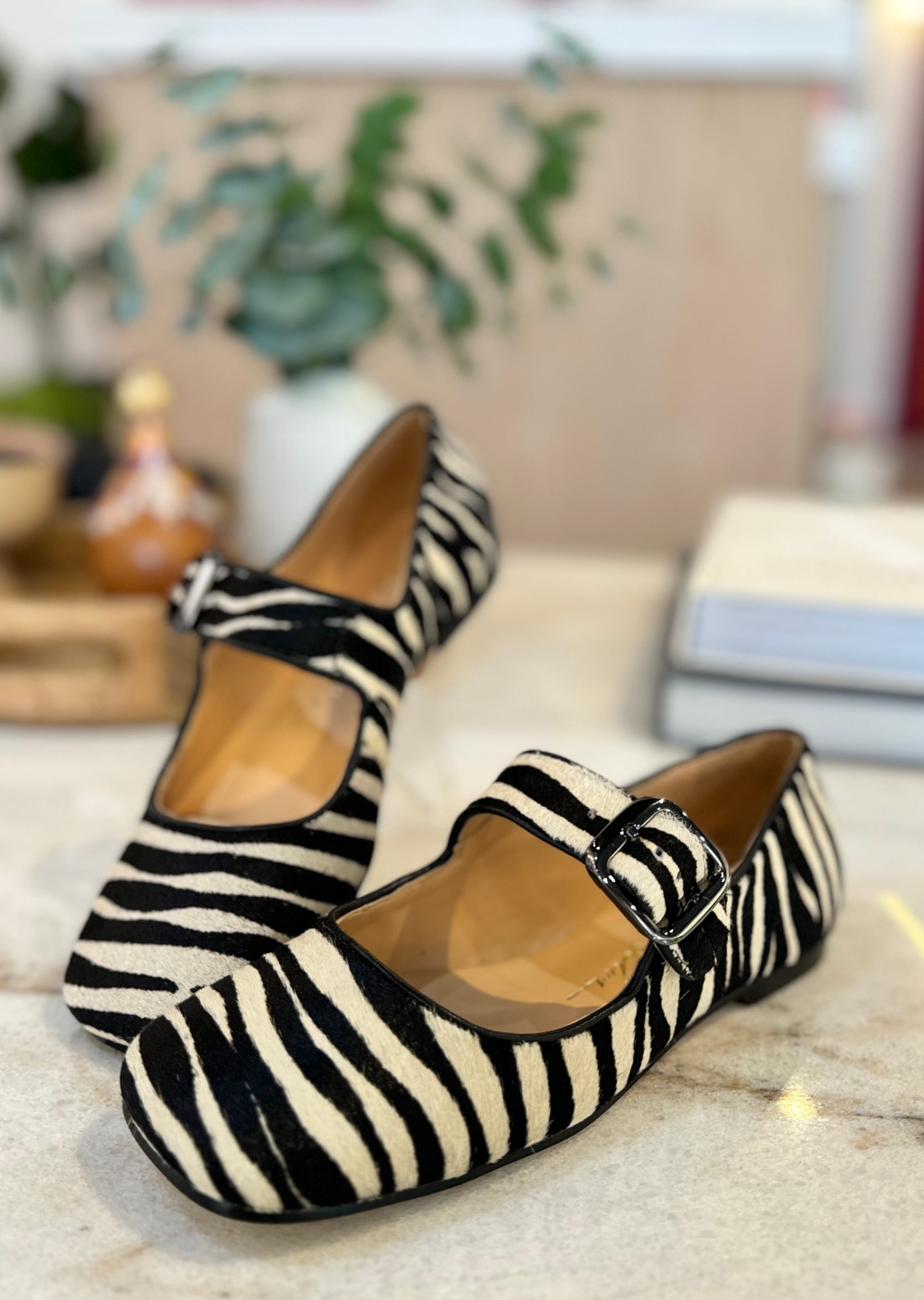 Mary Jane  Zebra Flats