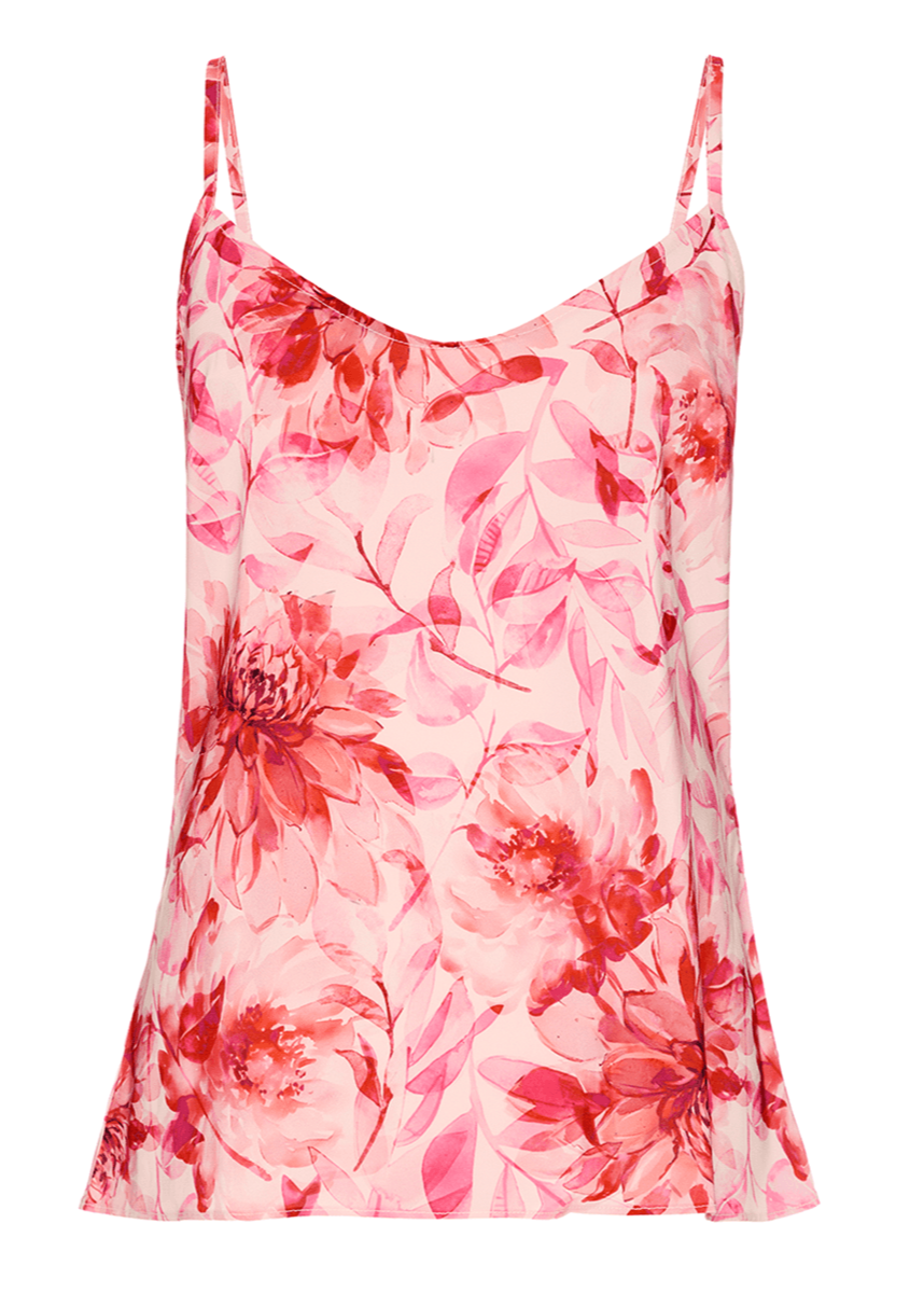 Floral patterned tank top on a white background