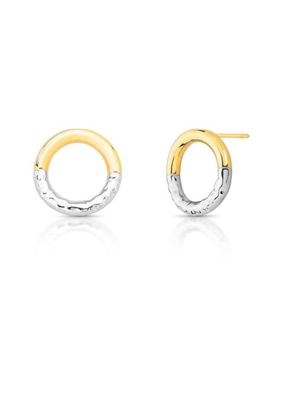 Round Two Tone Earrings