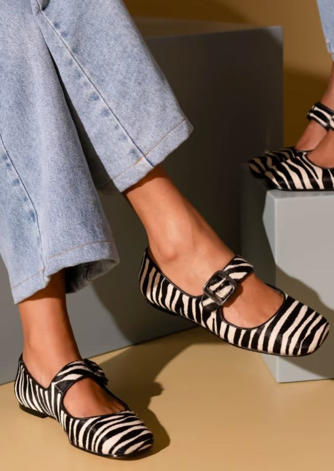 Mary Jane  Zebra Flats