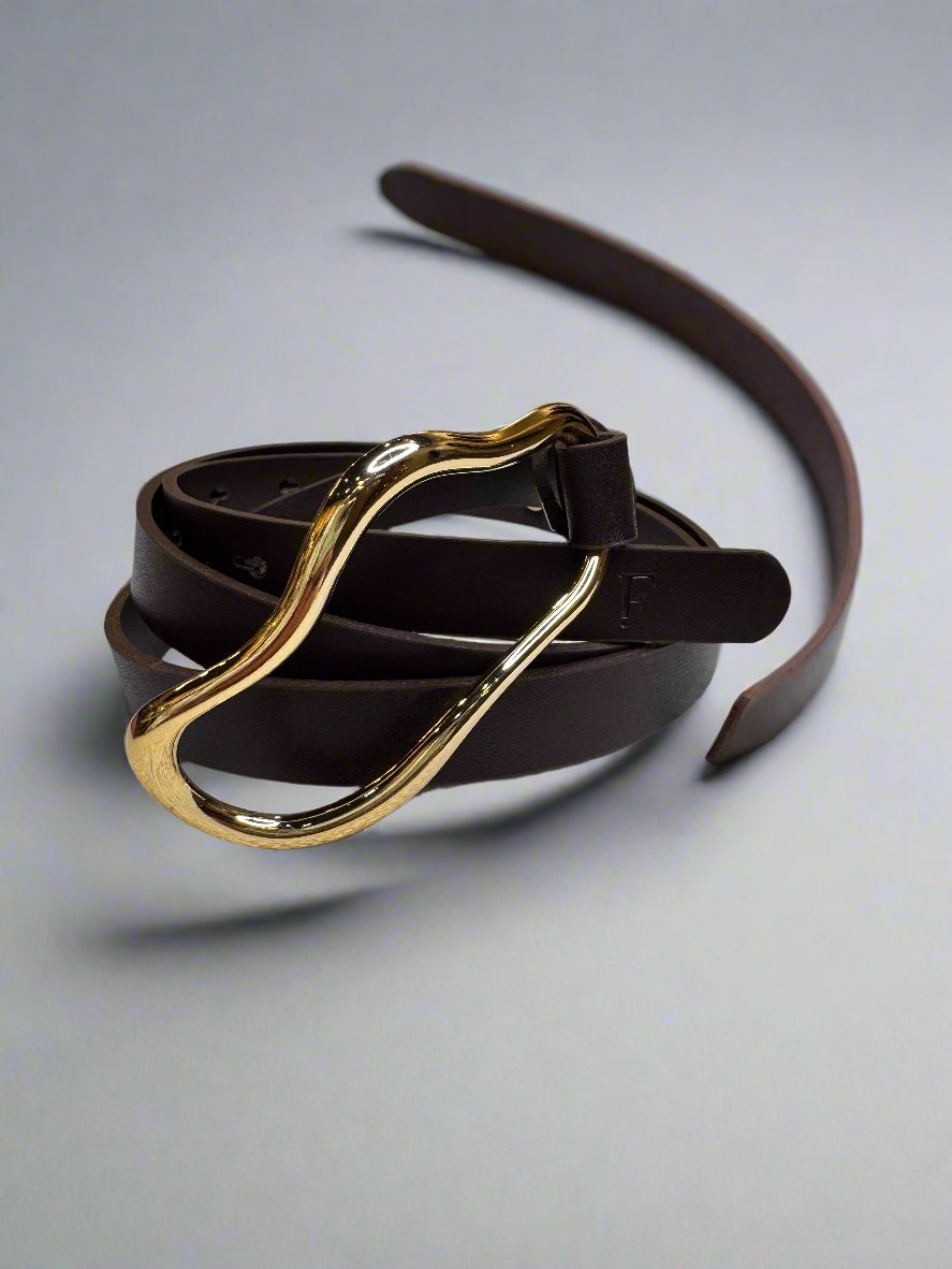 Brown Leather Belts Organic Buckle