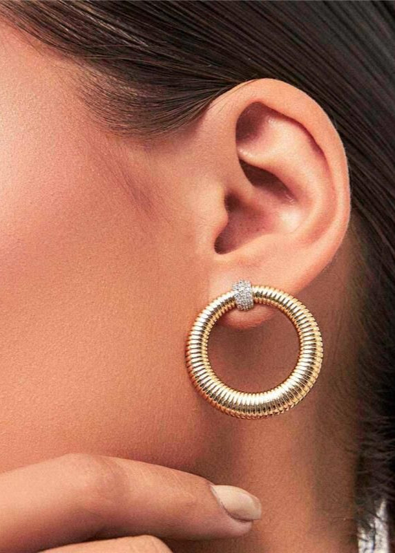Two Tone Oval Earring