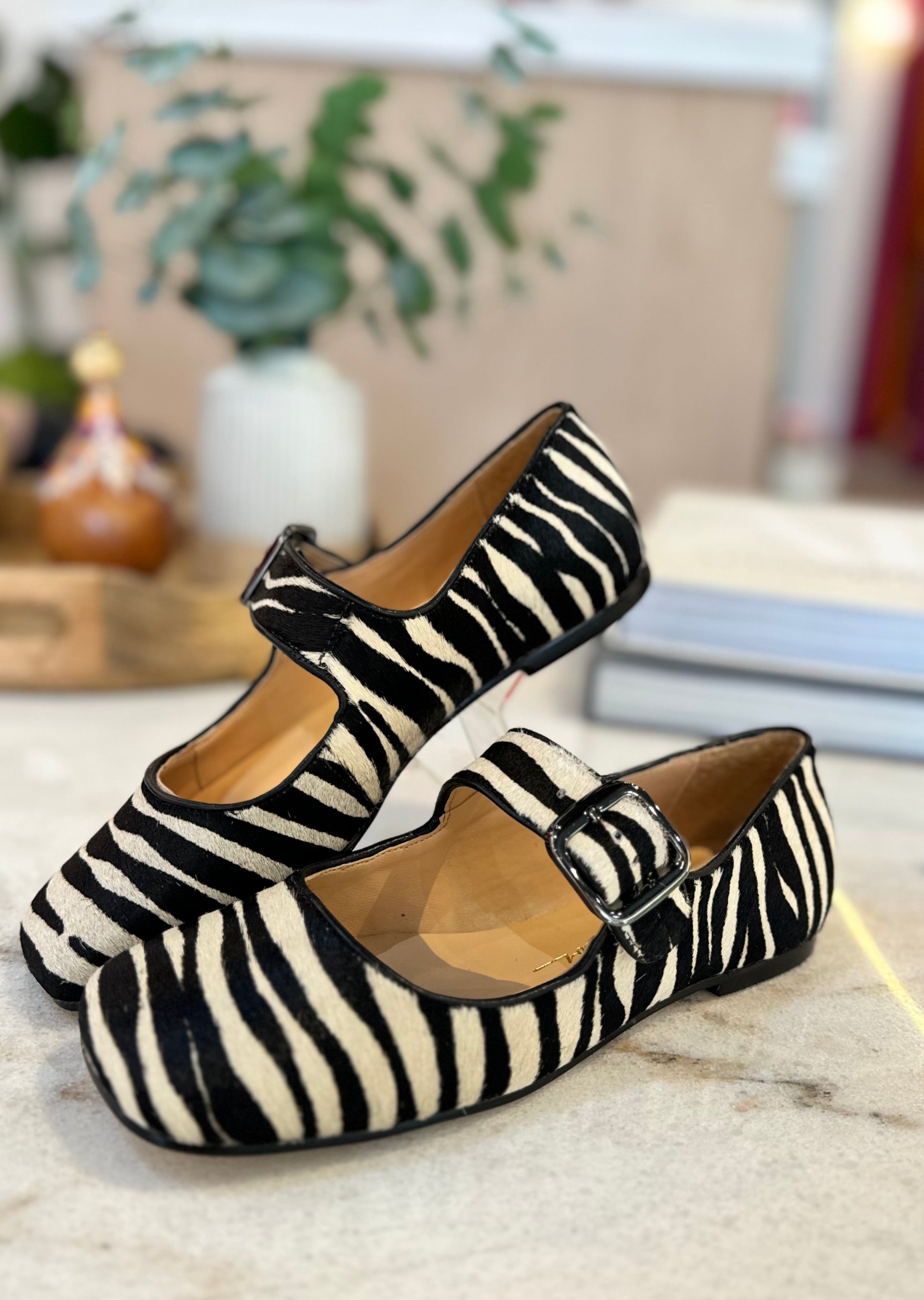 Mary Jane  Zebra Flats