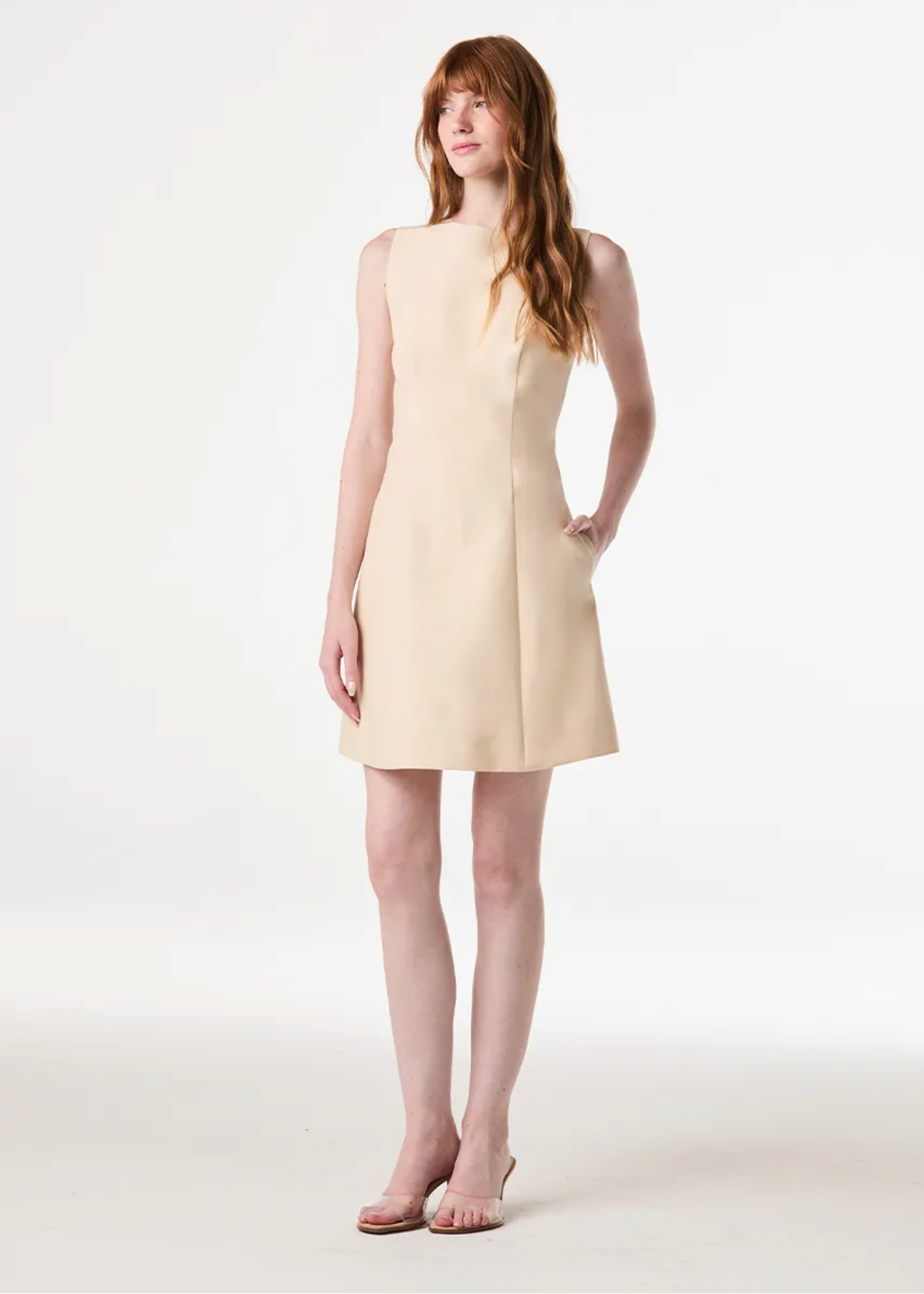 Cream A-line Dress