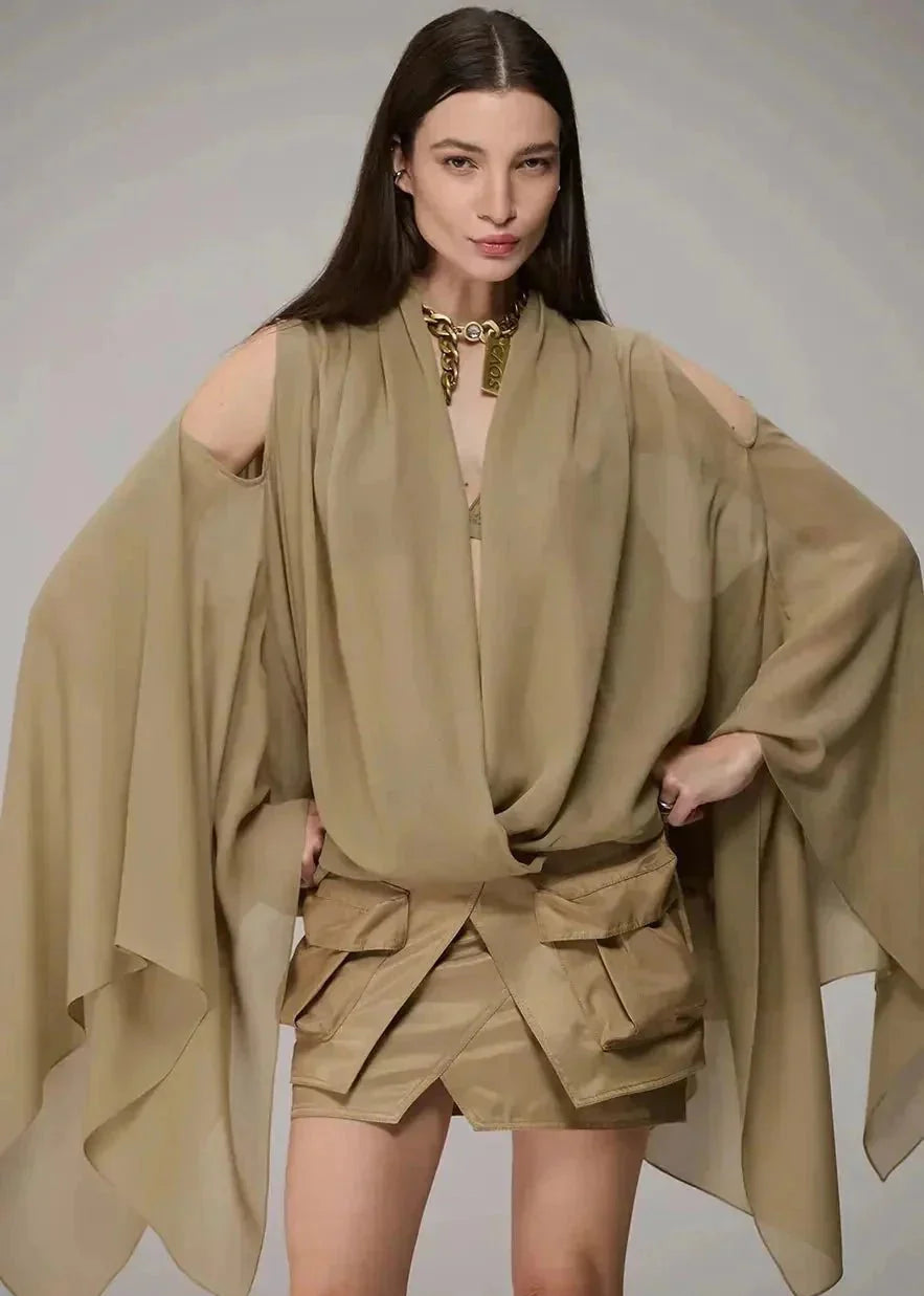 Army Boho Maxi Oversized Blouse 