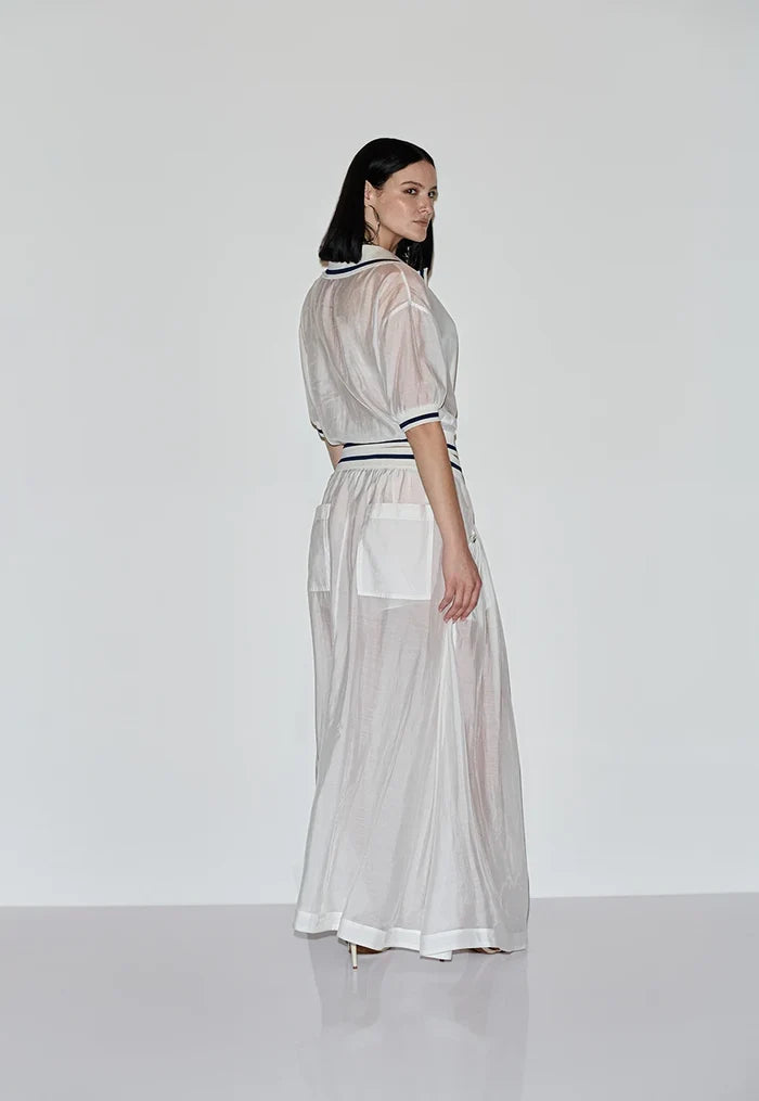 Sheer organza blouse side straps