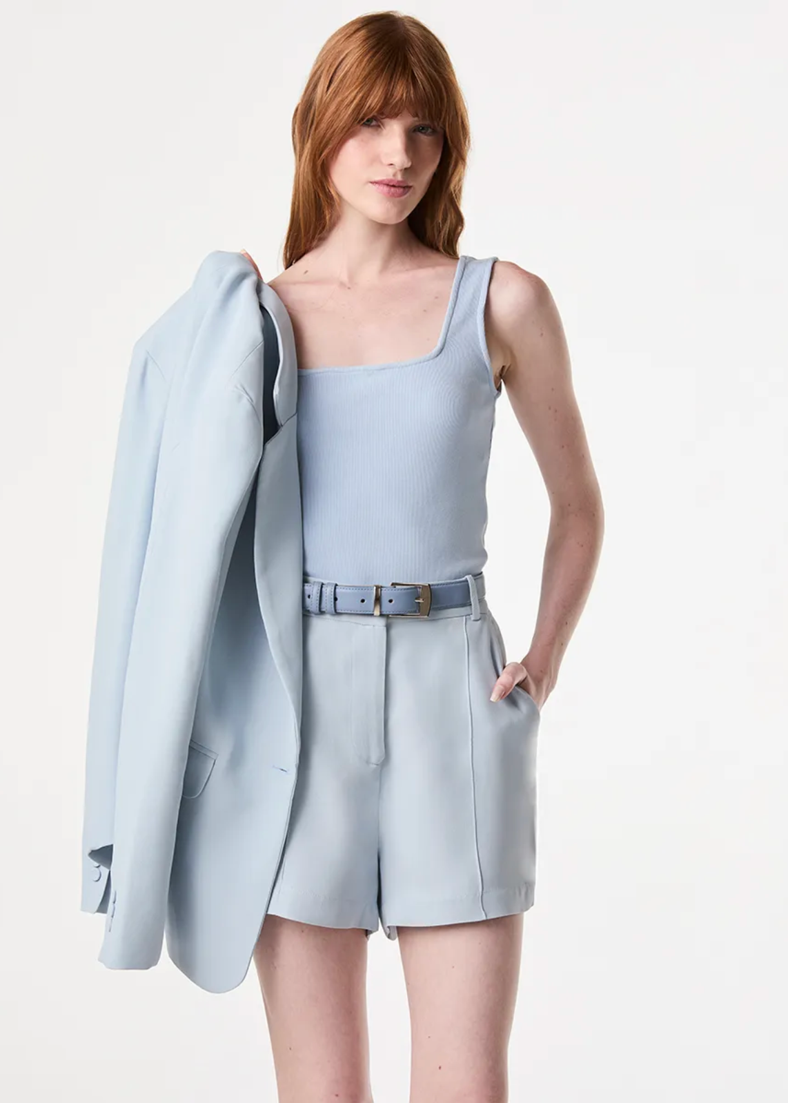 Baby Blue Ribbed Tank Top