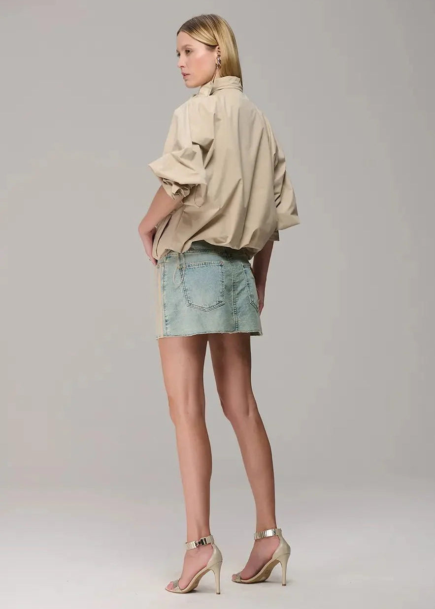 Beige Oversized Balloon Jacket