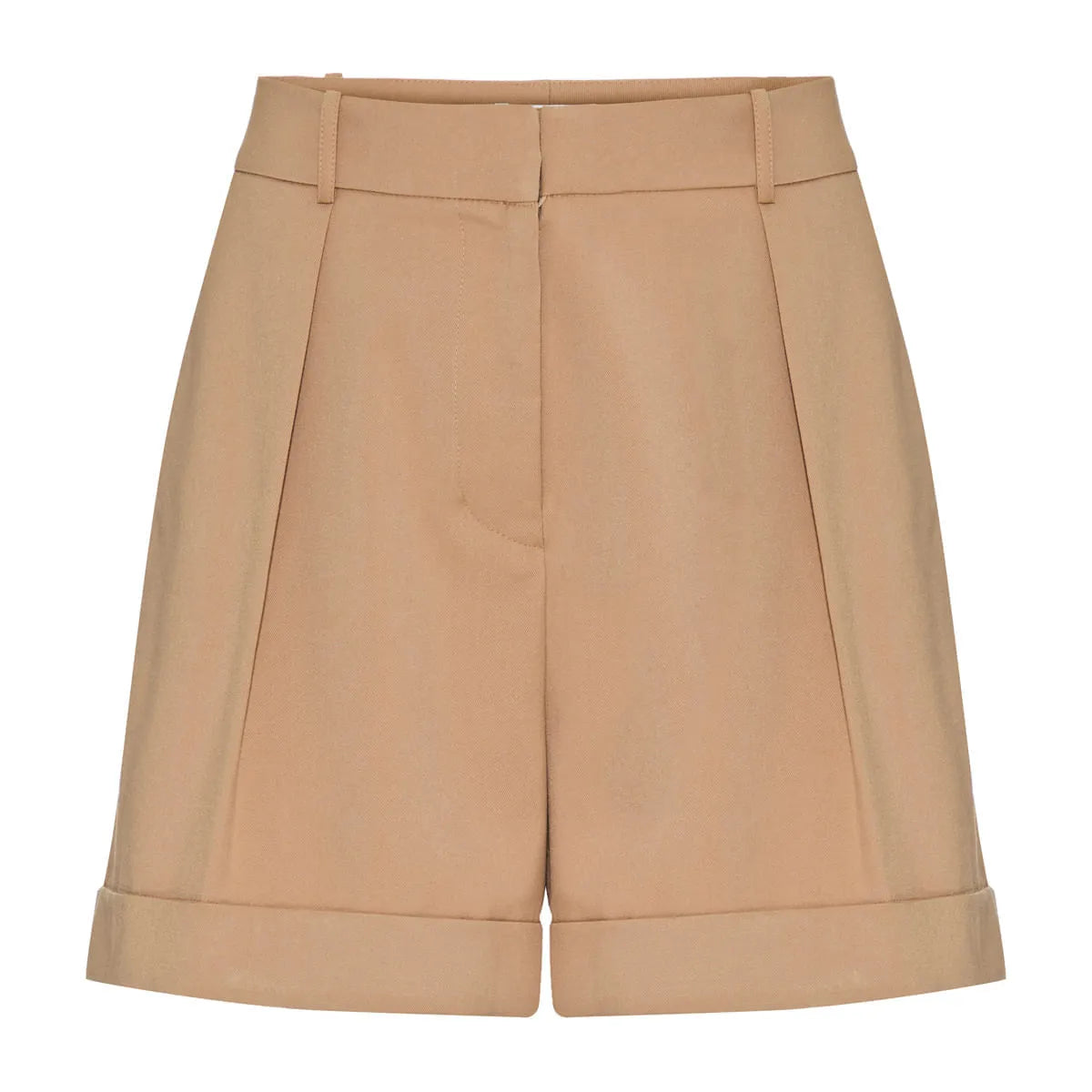 Beige shorts on a white background
