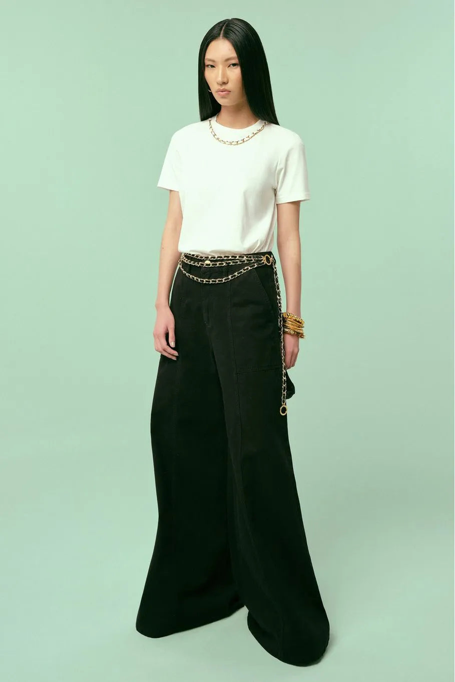 Black Wide Leg Cargo Pants