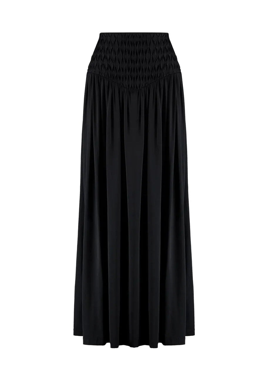 Black High Waist Long Skirt 