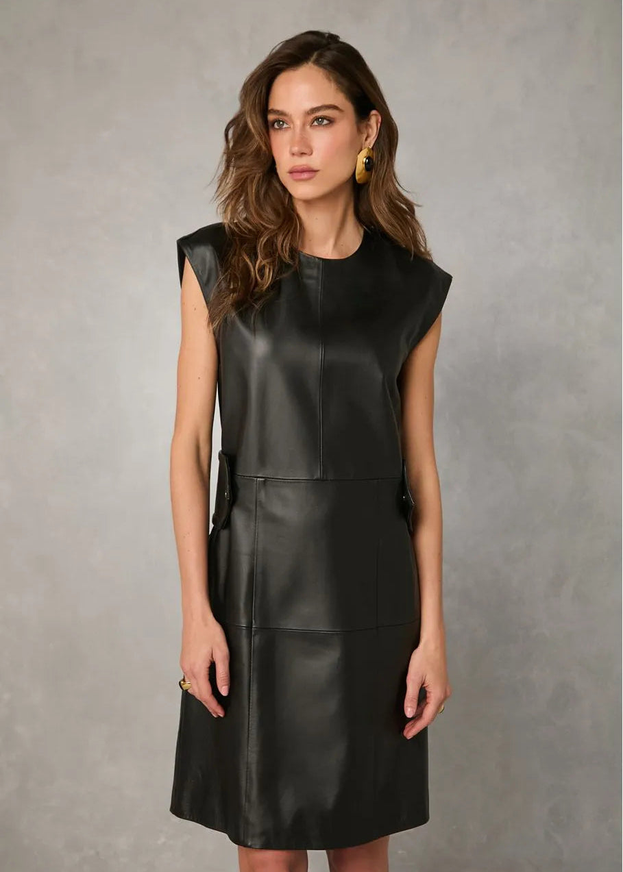 Black Leather Short Dress