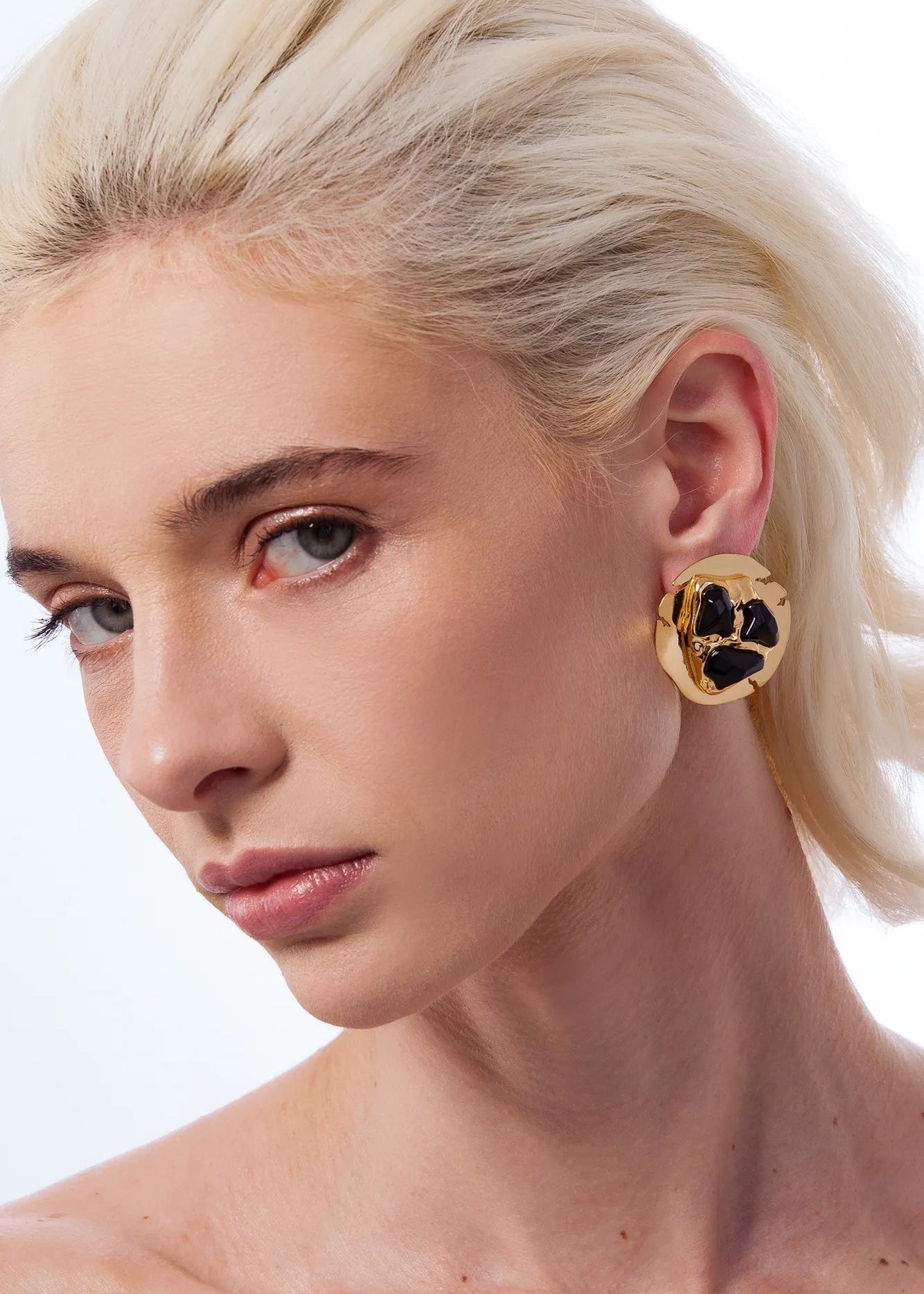 Black Obsidian Kingsugi Earring