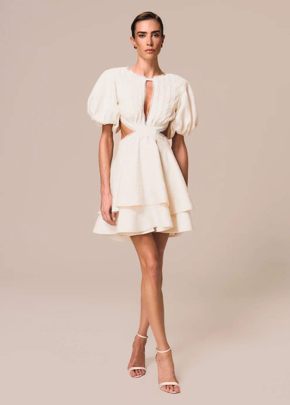 Black Ruffled Sleeves Short Dress 