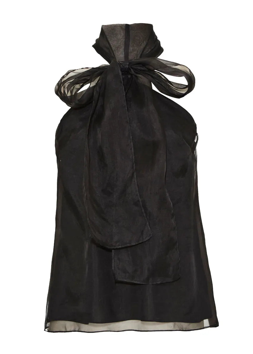 Black silk top