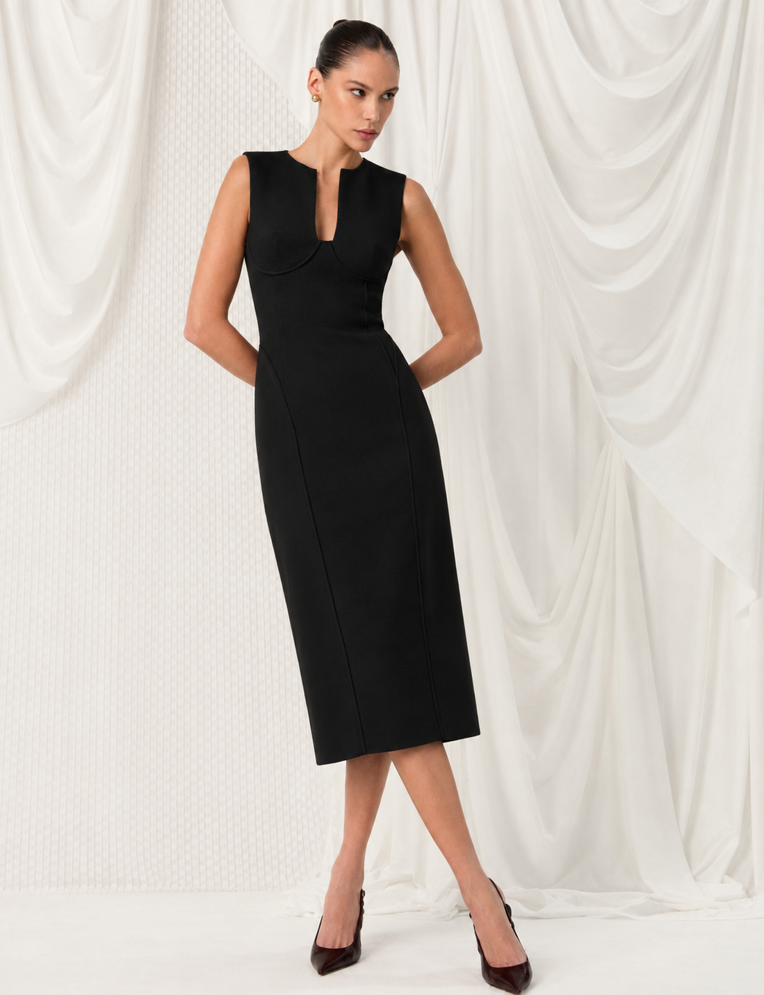 Black straight-cut dress