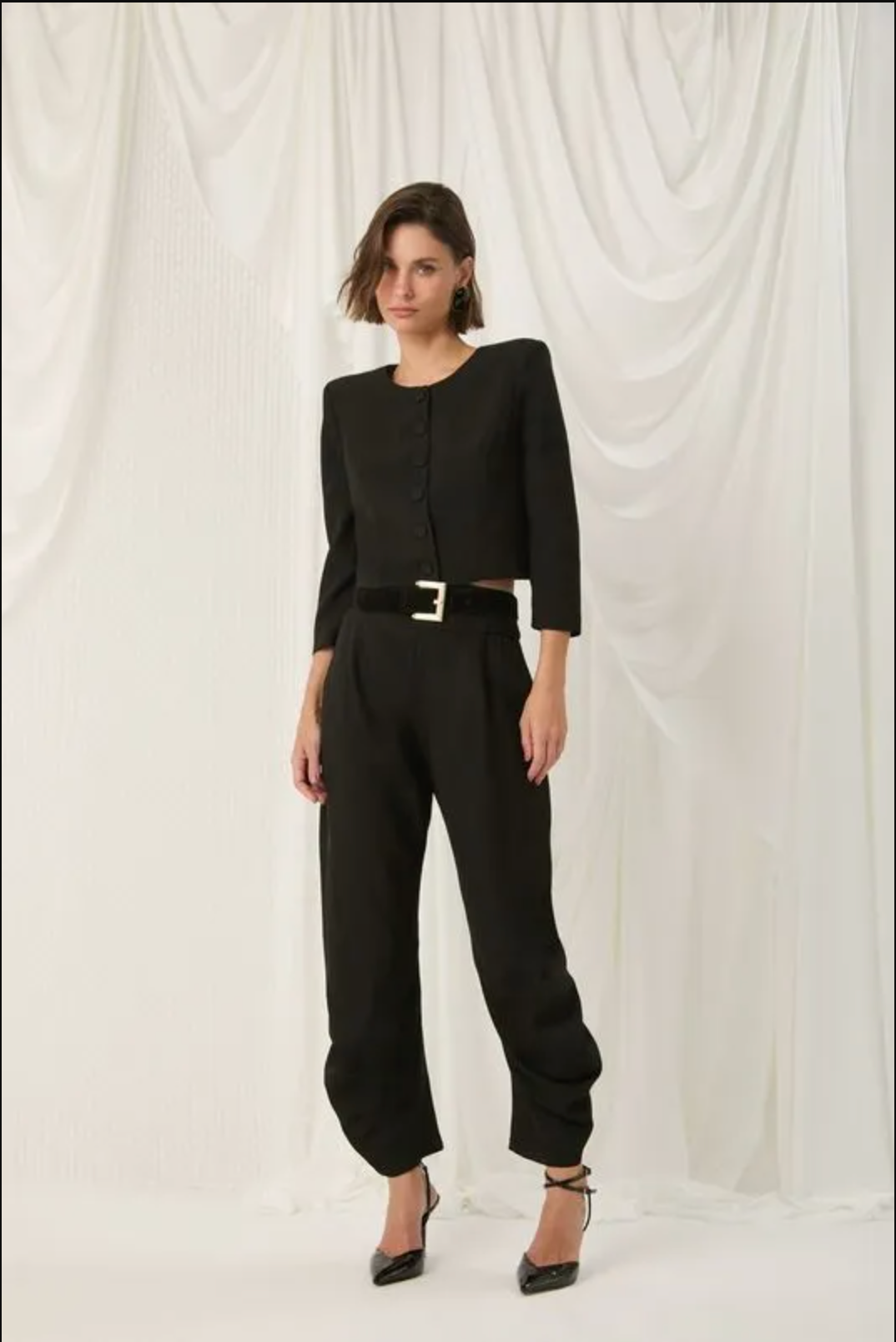 Black tailored crop spencer