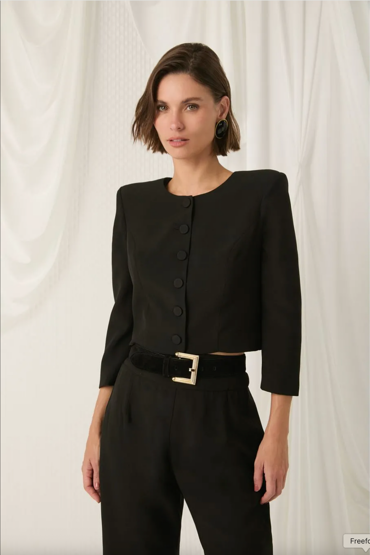 Black tailored crop spencer