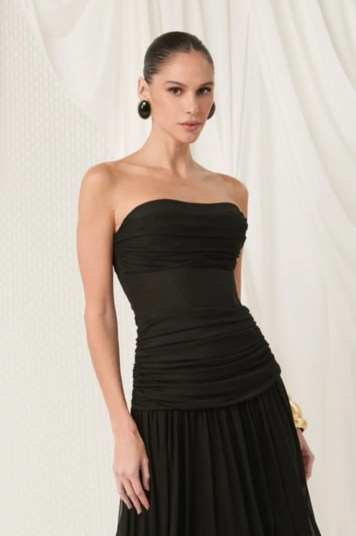 Black tulle corset