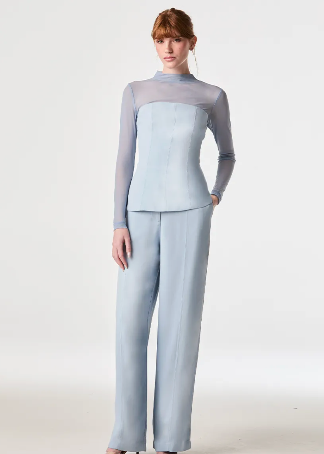 Baby Blue Tulle Blouse
