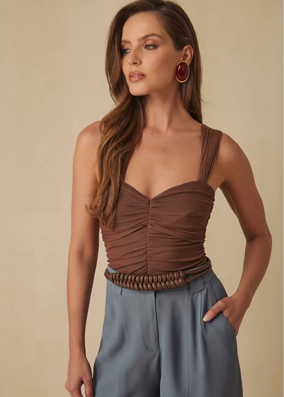 Brown Sleeveless Body