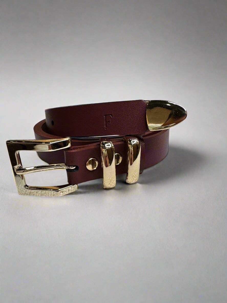 Burgundy Belt Square Buckle