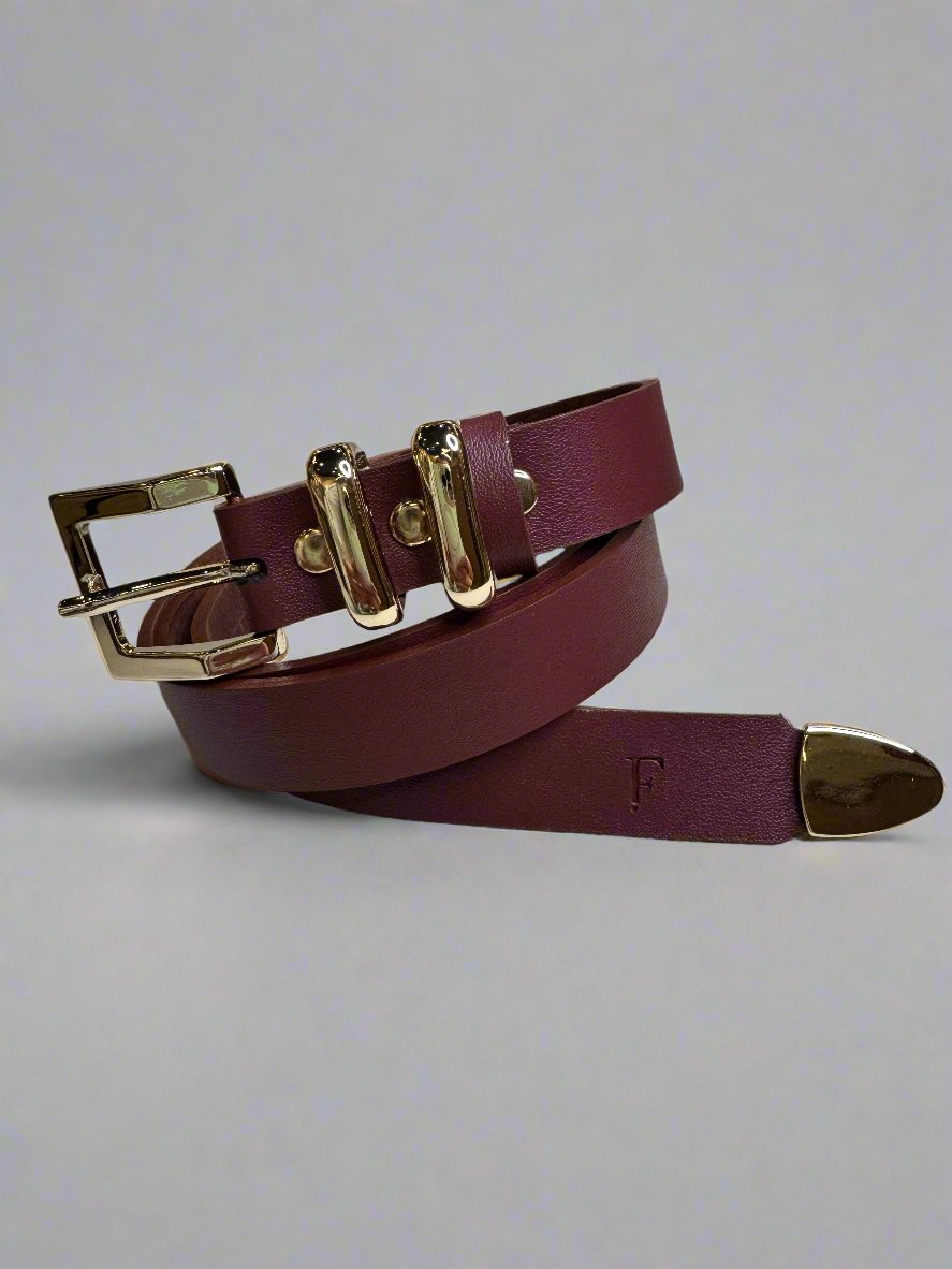 Burgundy Belt Square Buckle