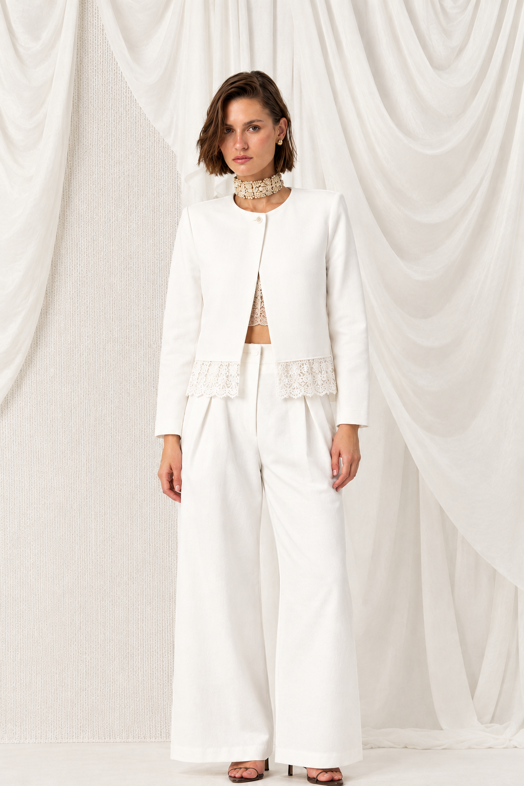 Off-white tailored blazer lace