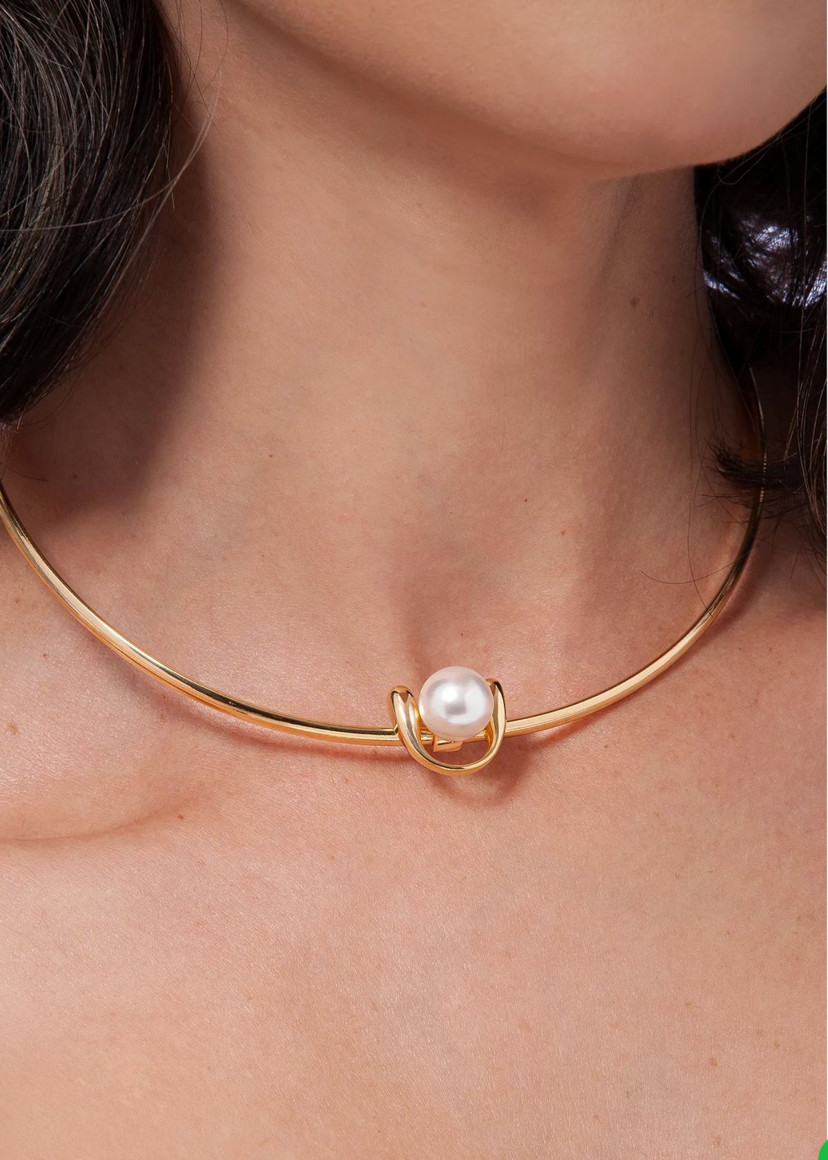Dança Choker - Gold Plated Pearl