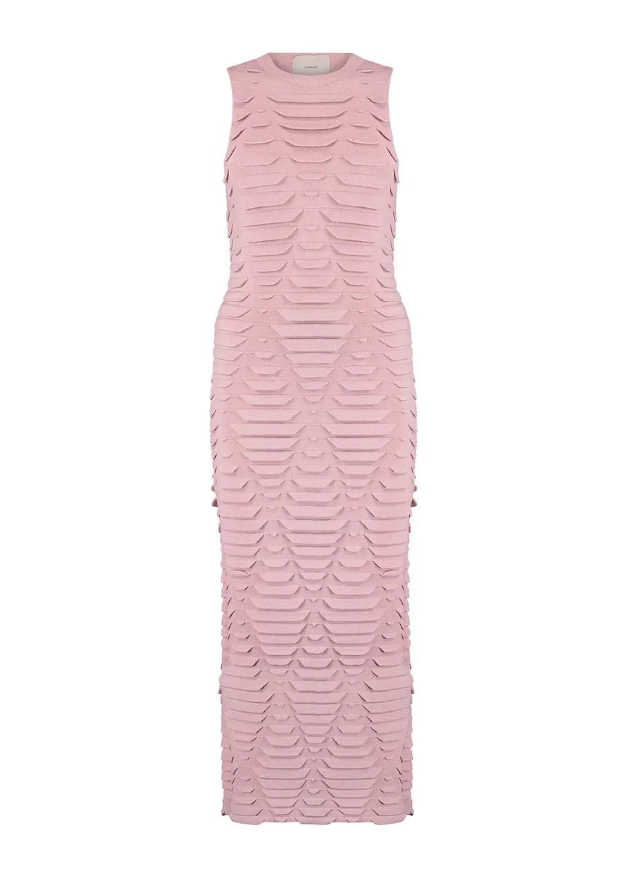 Pink dress with textured pattern 
