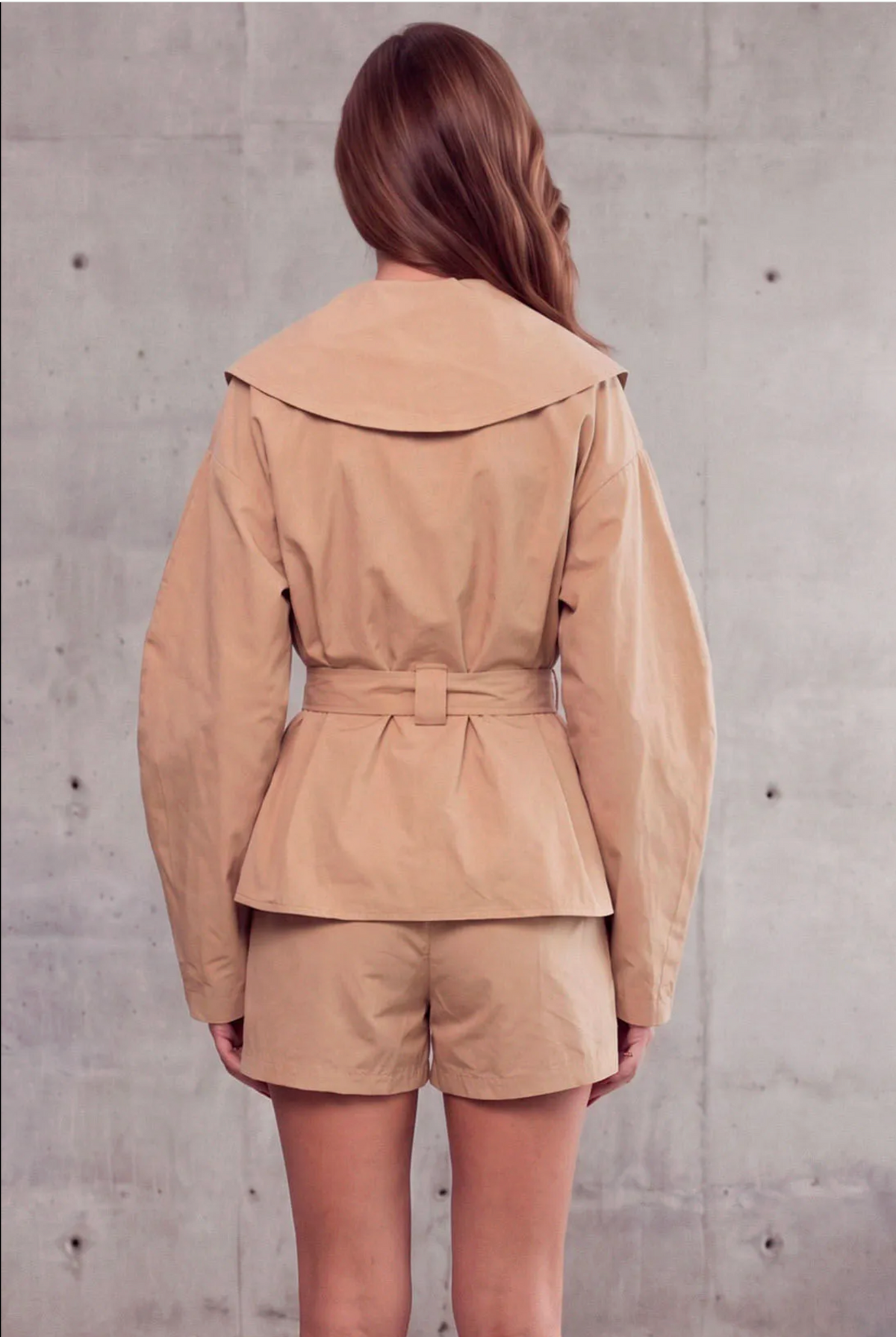 Caramel Cropped Trench Coat