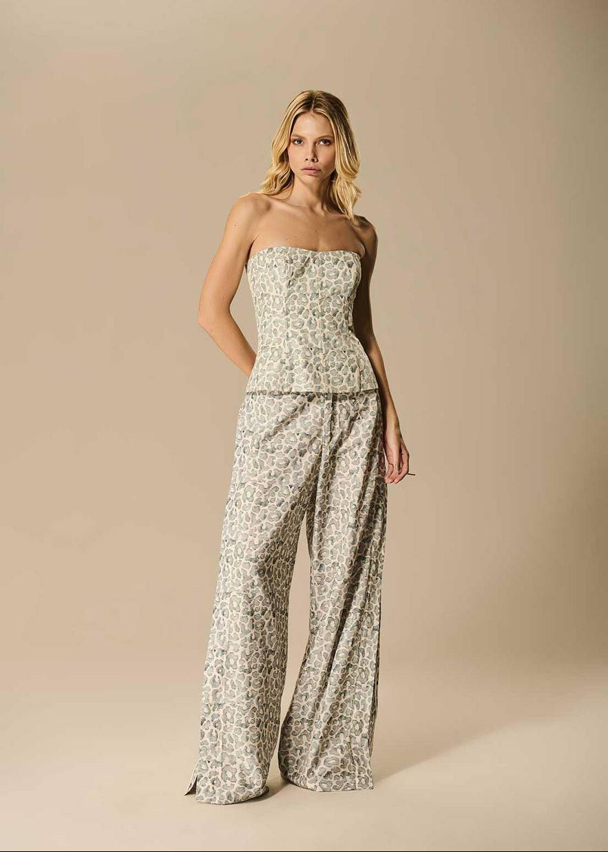 Washed Leopard Pants