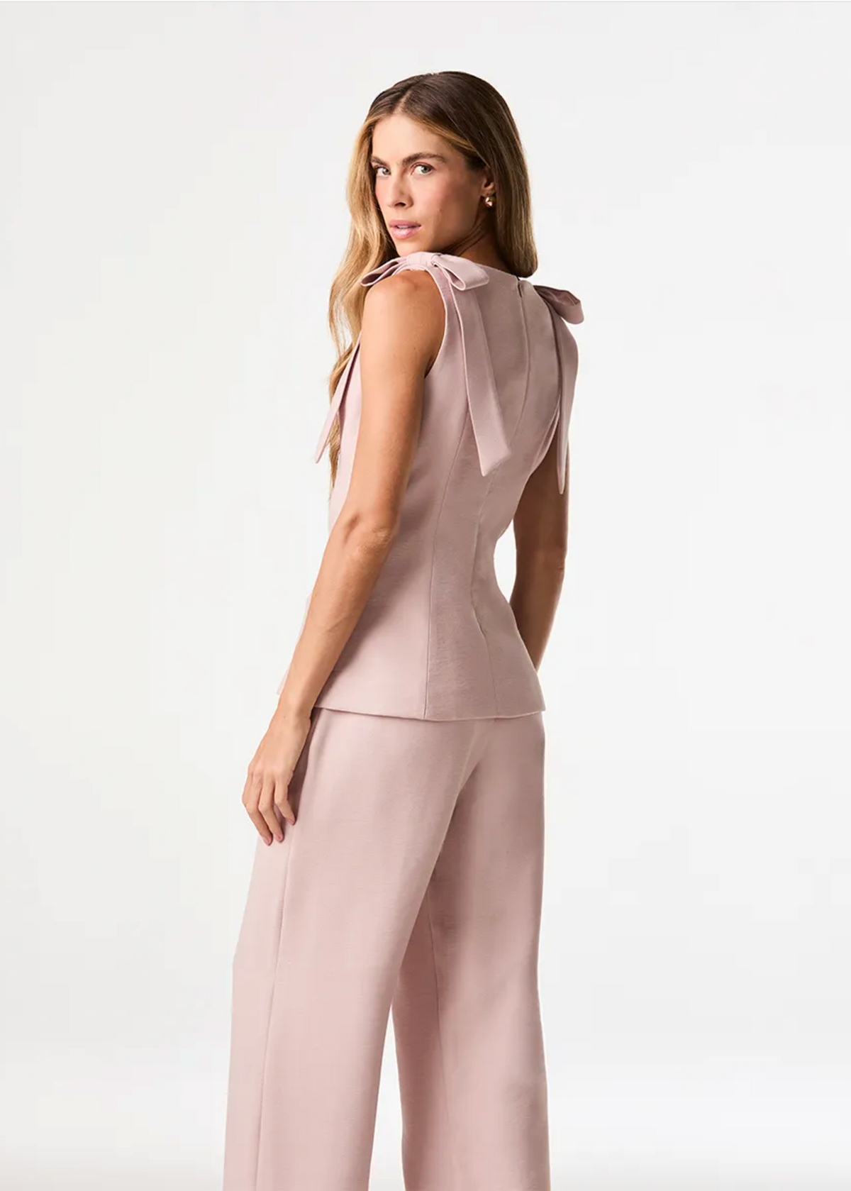 Dusty pink blouse bow